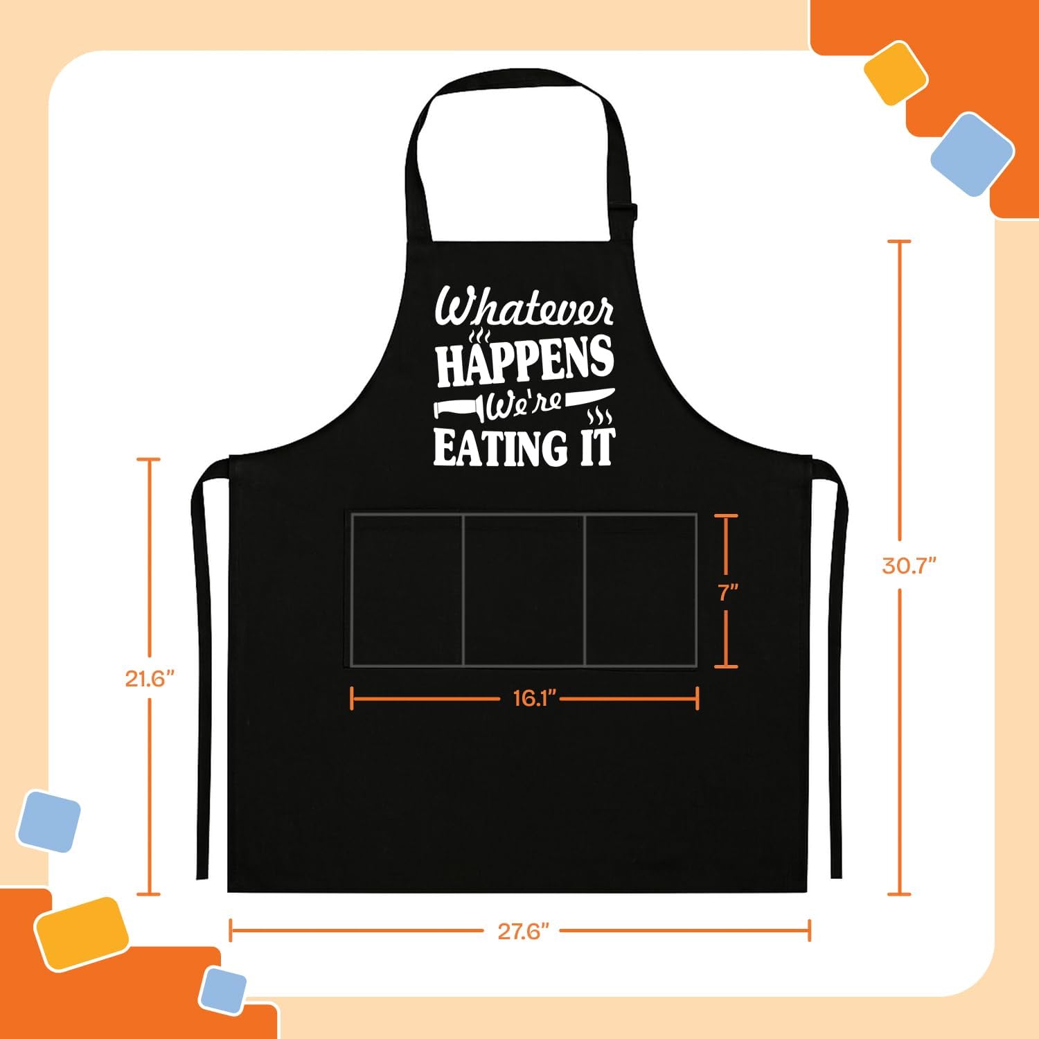 NewEleven Fathers Day Gift For Men, Dad, Husband, Him - Aprons For Men With Pockets - Image 8
