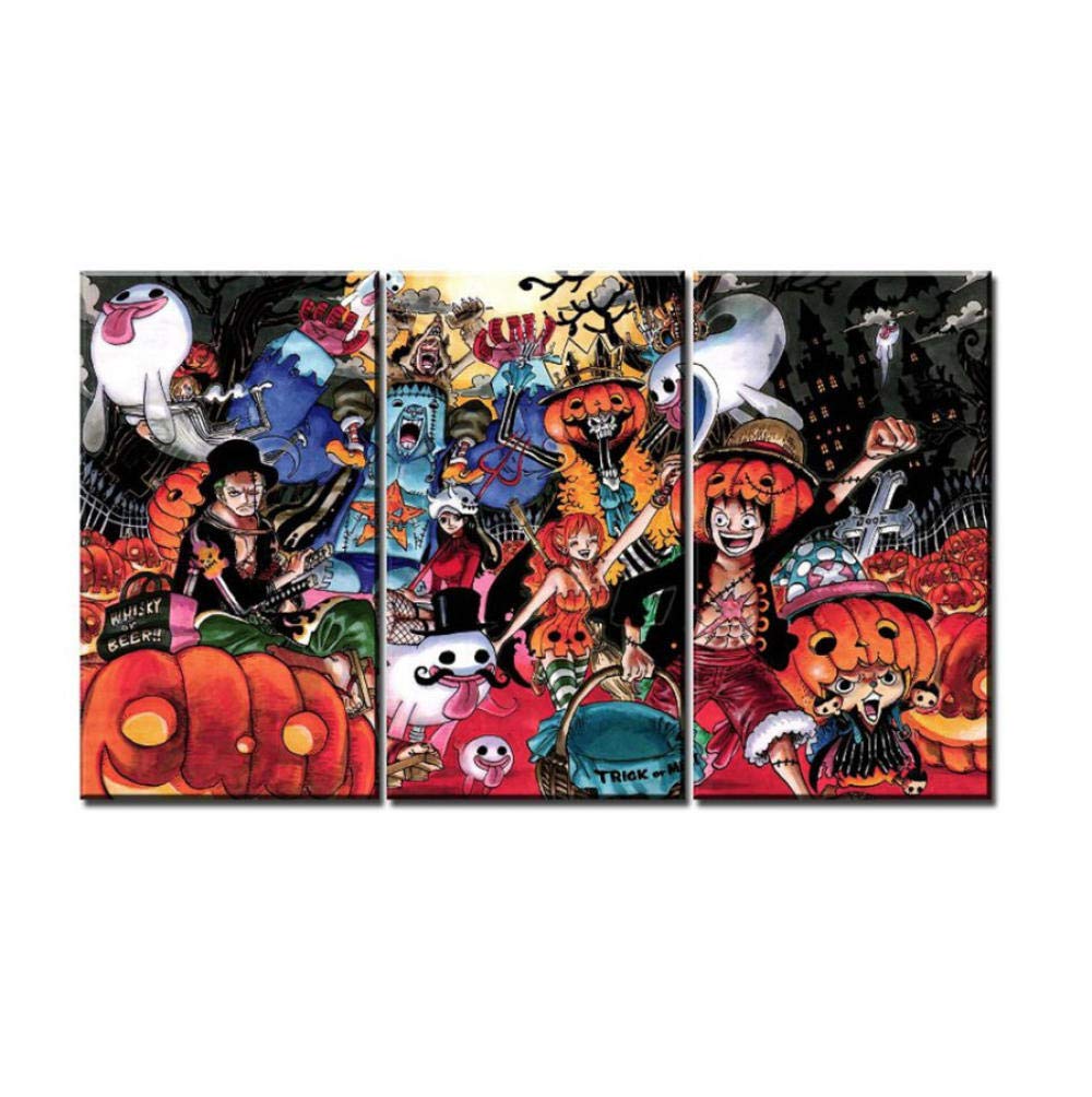 liafa Canvas Prints Poster Home Decor 3 Pieces Anime One Piece Halloween Costume Painting Wall Art Bedside Background Modular Pictures