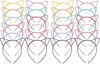 FRCOLOR Bunny Ears Cat Party Favors 24pcs Cat Ears Headbands Cute Hair Hoops Plastic Hairbands Daily Wearing Accessories Birthday Headband Womens Headbands