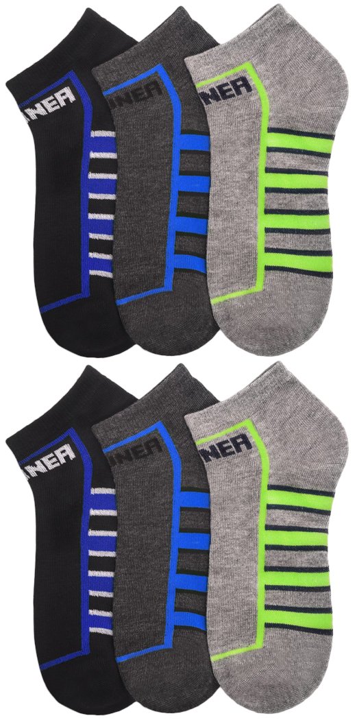 ToBeInStyle Pack of 6 Printed &amp; Solid Low Cut Ankle Socks - Kid’s &amp; Adults