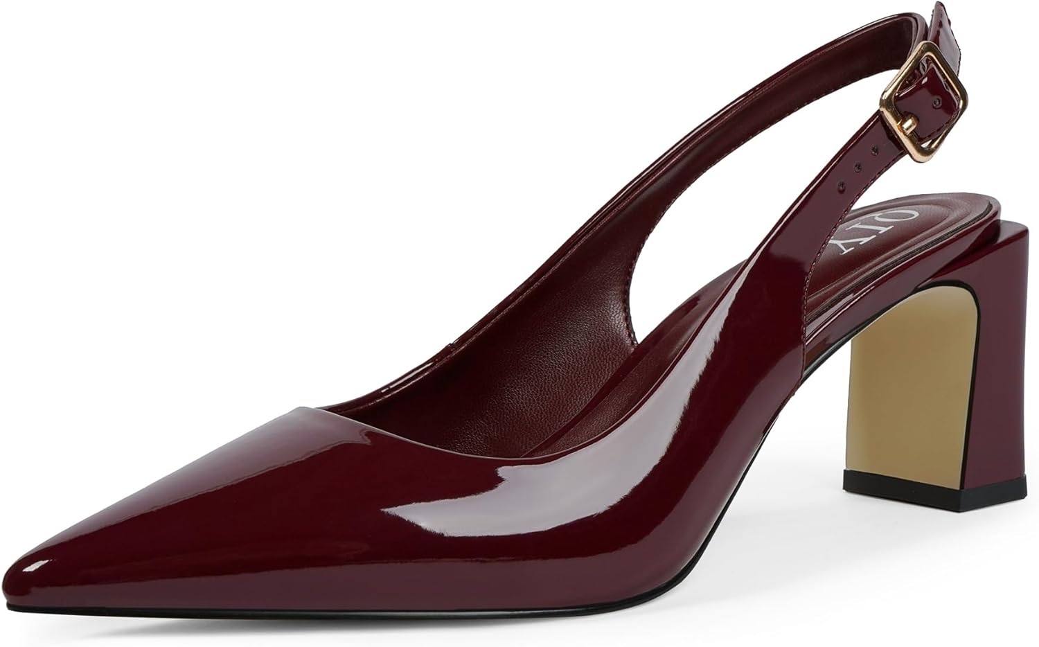 Womens Pumps Pointed Closed Toe Chunky Heel Slingback Heels for Women