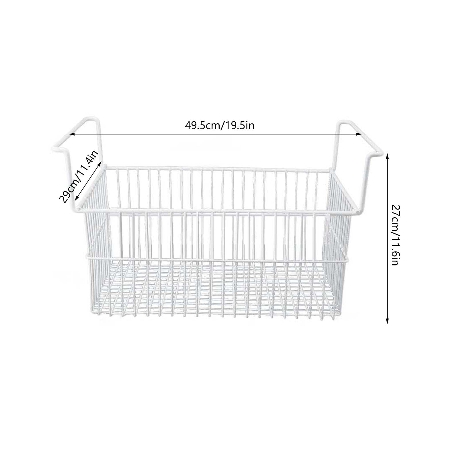 Cesta De Almacenamiento De Alambre para Congelador De Gran Capacidad con Asa para Gabinete De Baño, 2 uds. De Contenedores Organizadores De Alambre De Acero (#1)