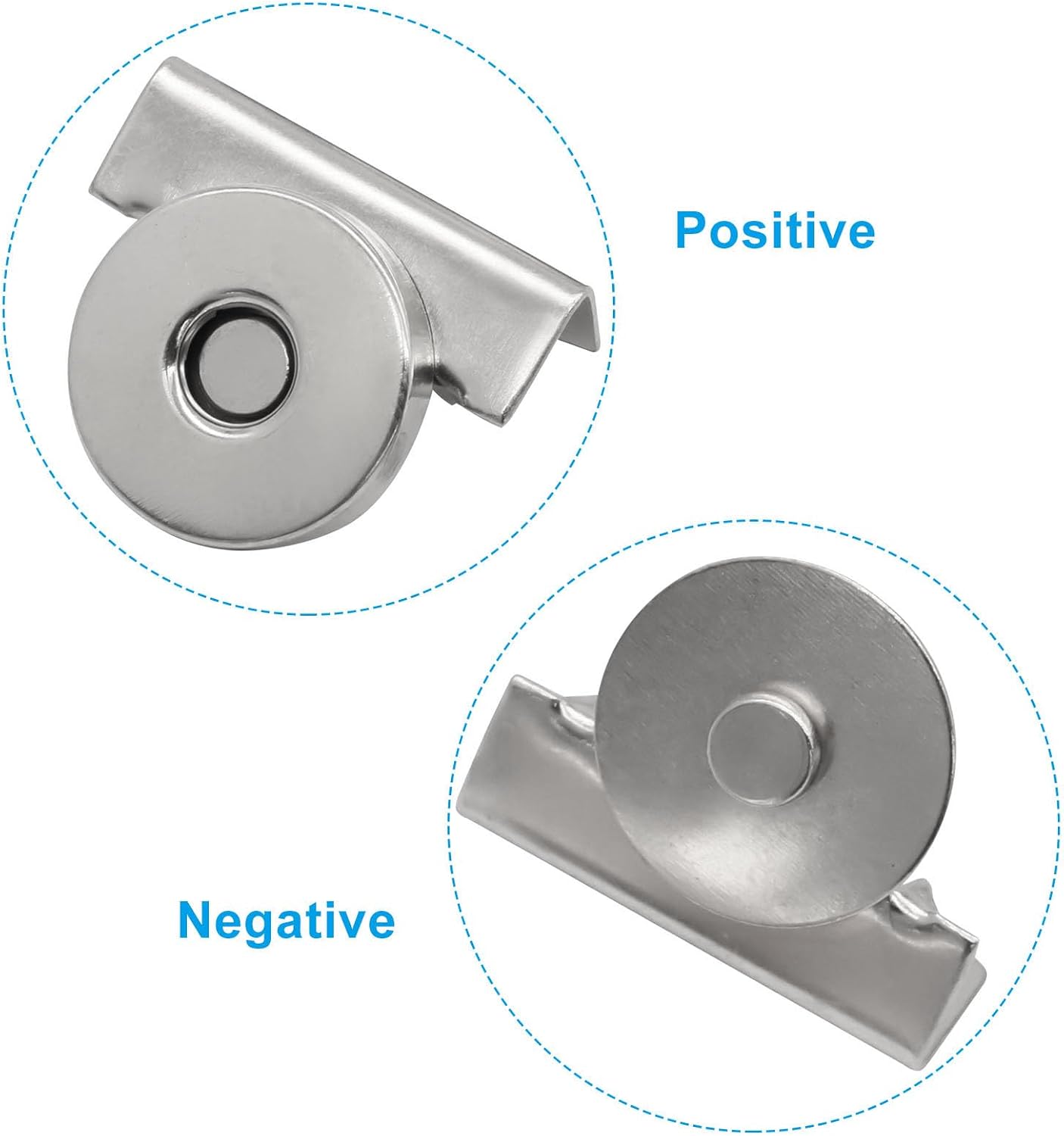 Dijedev 12 Pairs Seamless Magnetic Buckle Clasp, Silver image 3