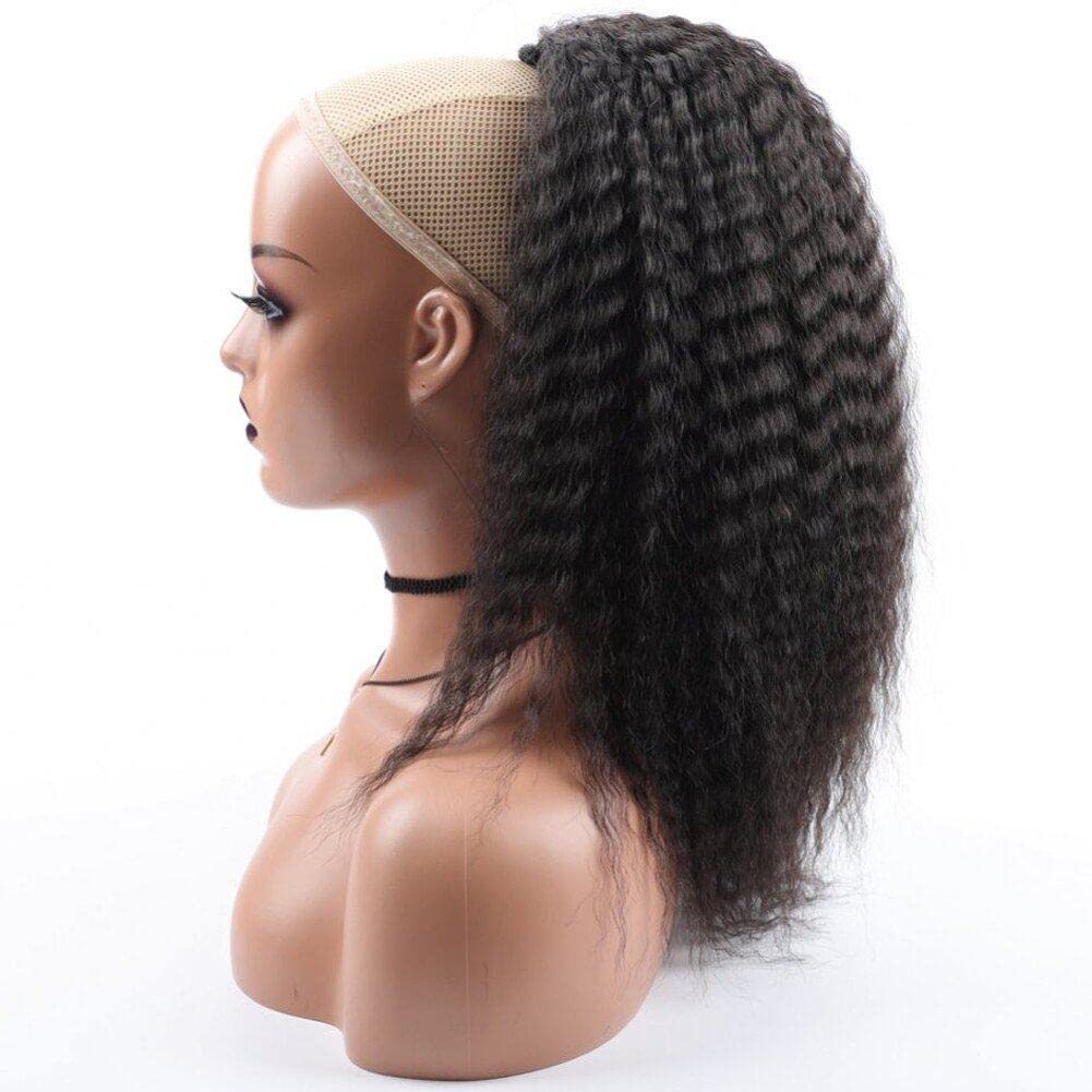 Fituenly Women's As Shown Afro Kinky Curly Ponytail For Black Drawstring Ponytail Synthetic Hair Extension Afro Drawstring Curly Ponytail Hairpiece