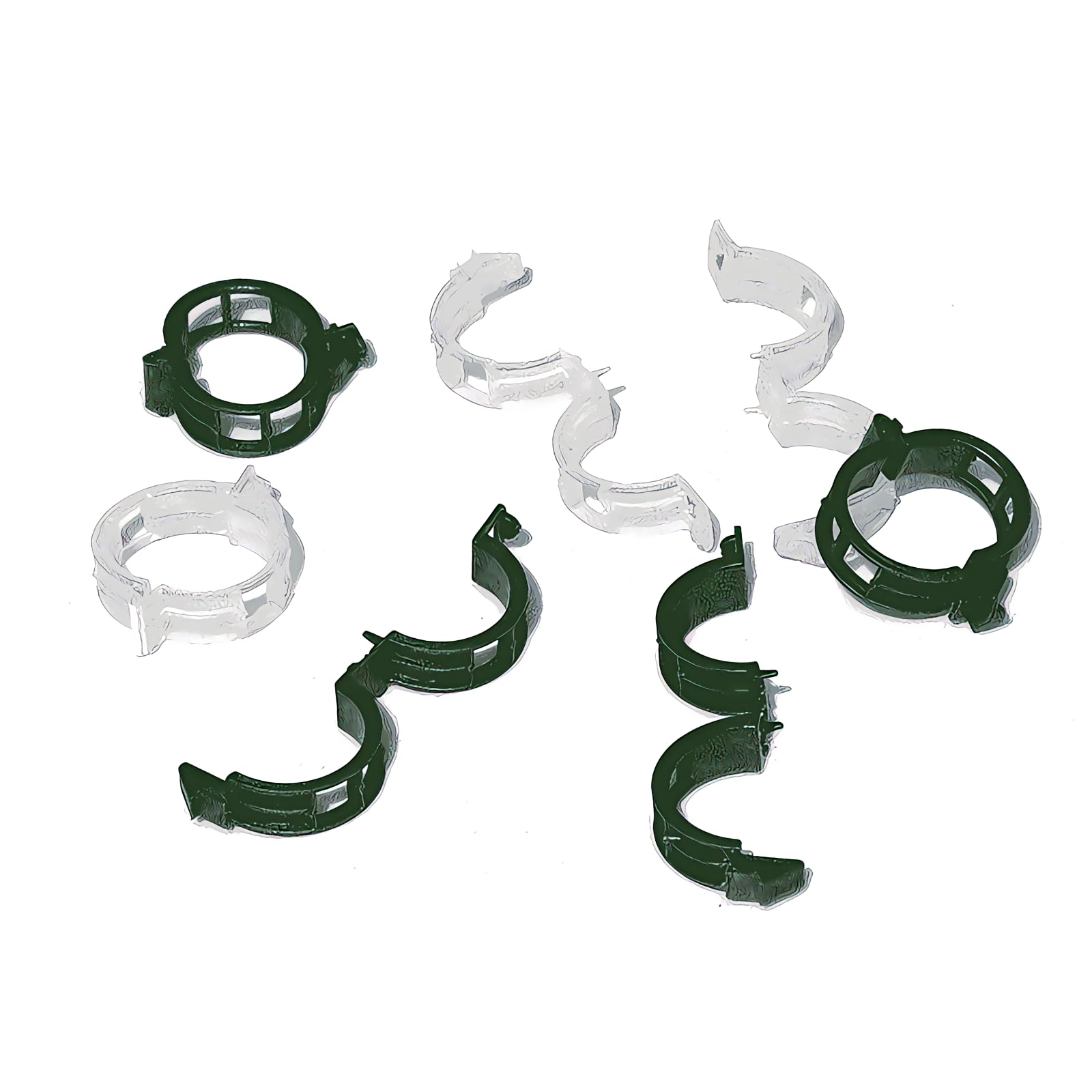 Plant Support Clips, 70mm PP Vine Clips for Garden Plants, Clear/Black/Green, Pack of Durable Folding Ties (Green, 50pcs)