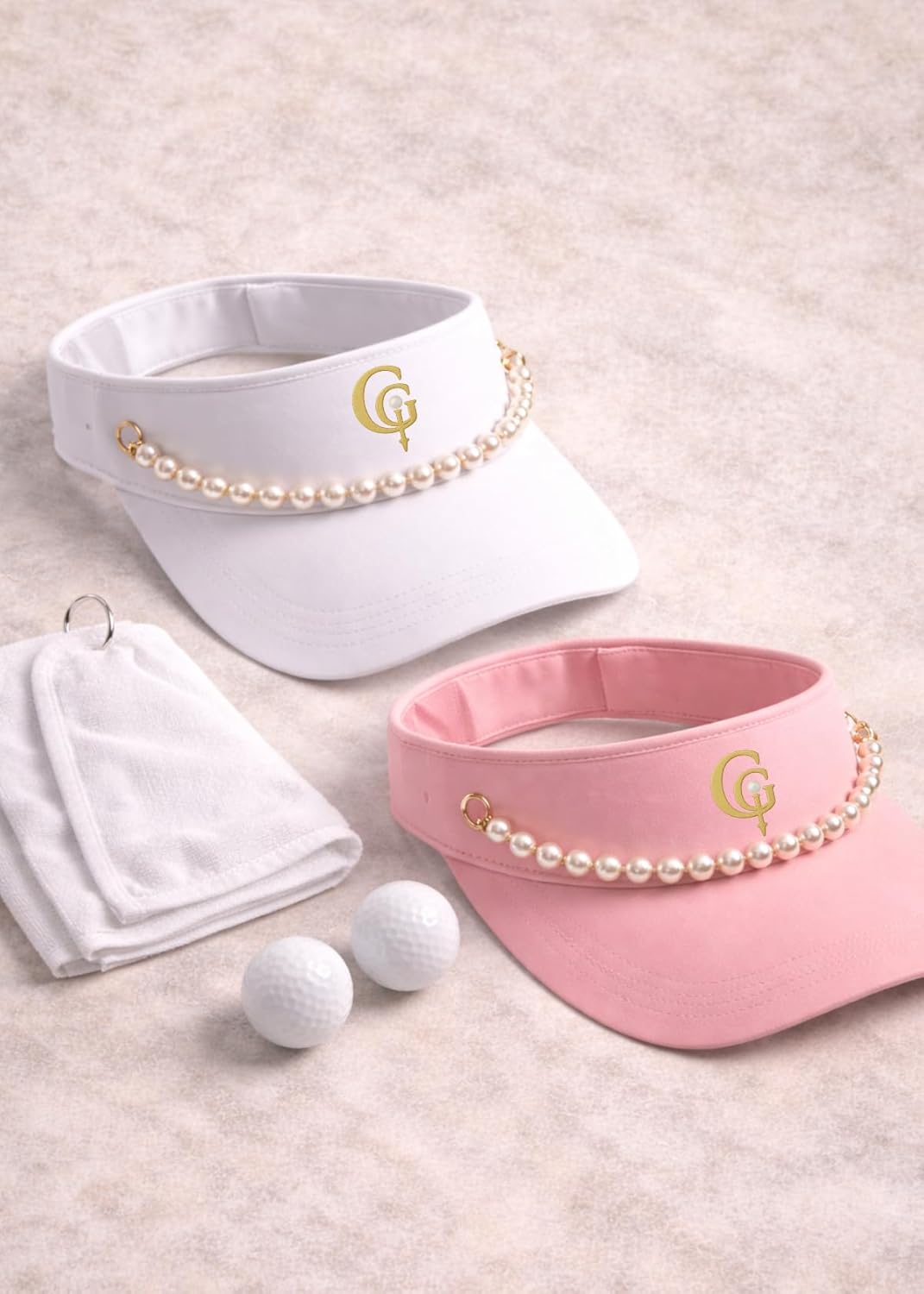 Women’s Golf Visor – Lightweight Performance Sun Visor with Pearl Accent, Adjustable Fit