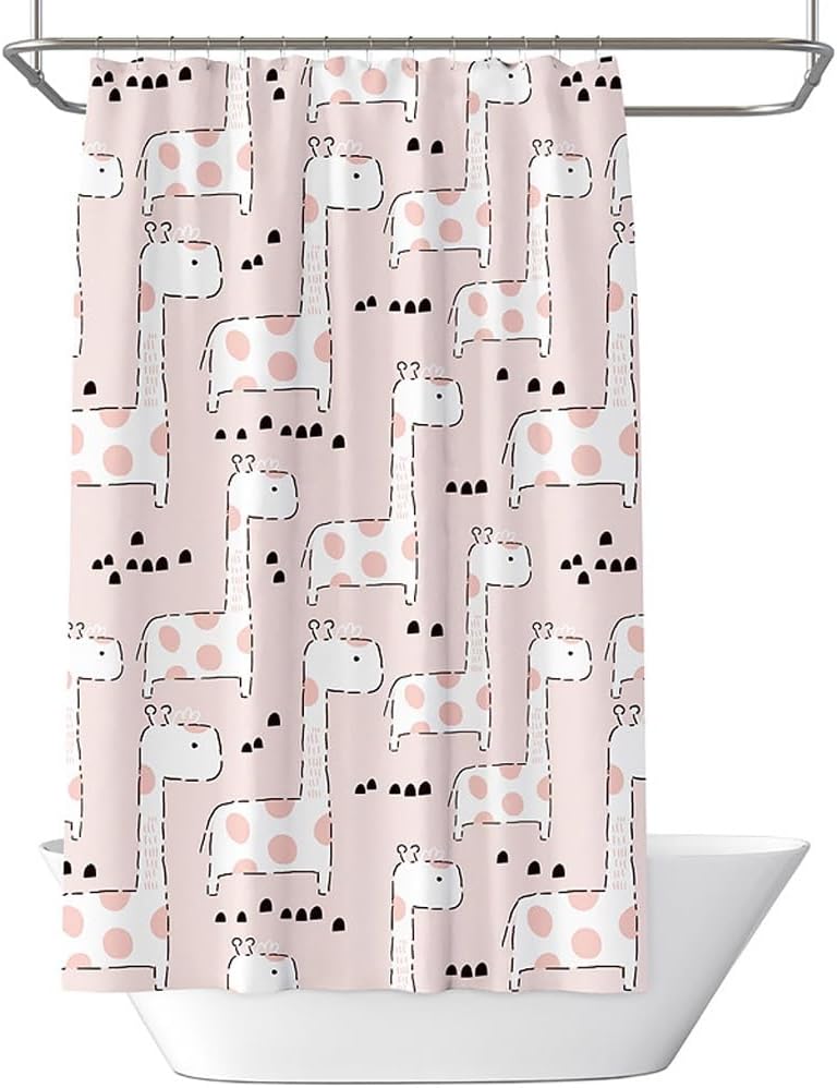 Shower Liner Shower Curtain Curtain Shower Liner Animal Giraffe Shower Curtain Digital Animal Print Shower Curtain Kitchen Shade Curtain Suitable for Bathroom (Size : W180xH180cm) ()