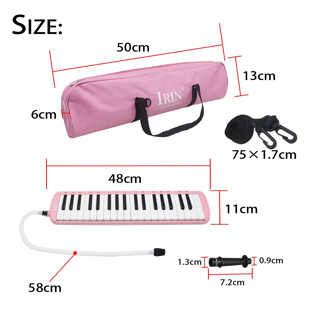 37 piano Keys melodica strumento musicale per gli amanti della musica principianti regalo con borsa da trasporto, Pink