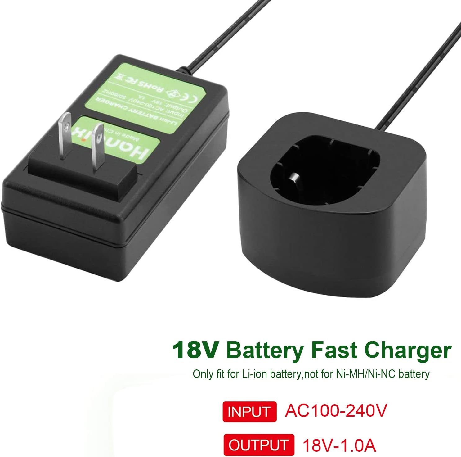 P117 for Ryobi 18V Battery Charger One+ Li-ion Battery P102 P103 P104 P105 P106 P107 P108 P109 P122 P189 P190 BPL-1815 BPL-1820G BPL18151 BPL1820 RB18L15