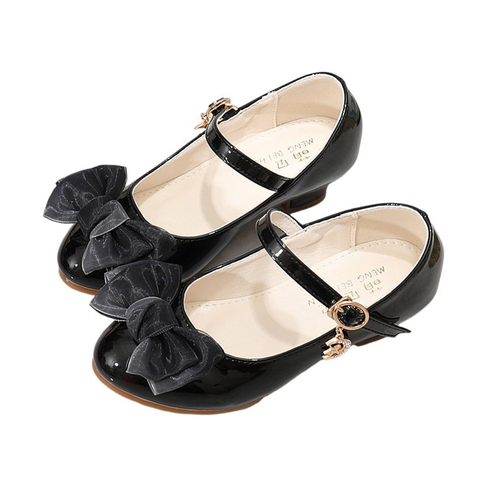 Chaussures De Princesse Enfant Fille Cuir Chic a la Mode Chaussure De Cérémonie Fille Mariage Soirée Bal Brillante Confort Semelle Plate Antidérapant Souples Légères