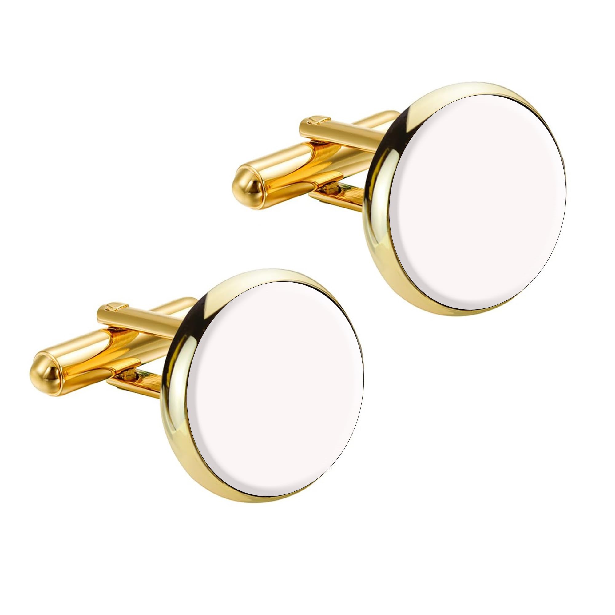 vama FASHIONS Golden White Cufflinks Formal Wedding Shirt Blazer Cuff Links For Men-picture-31