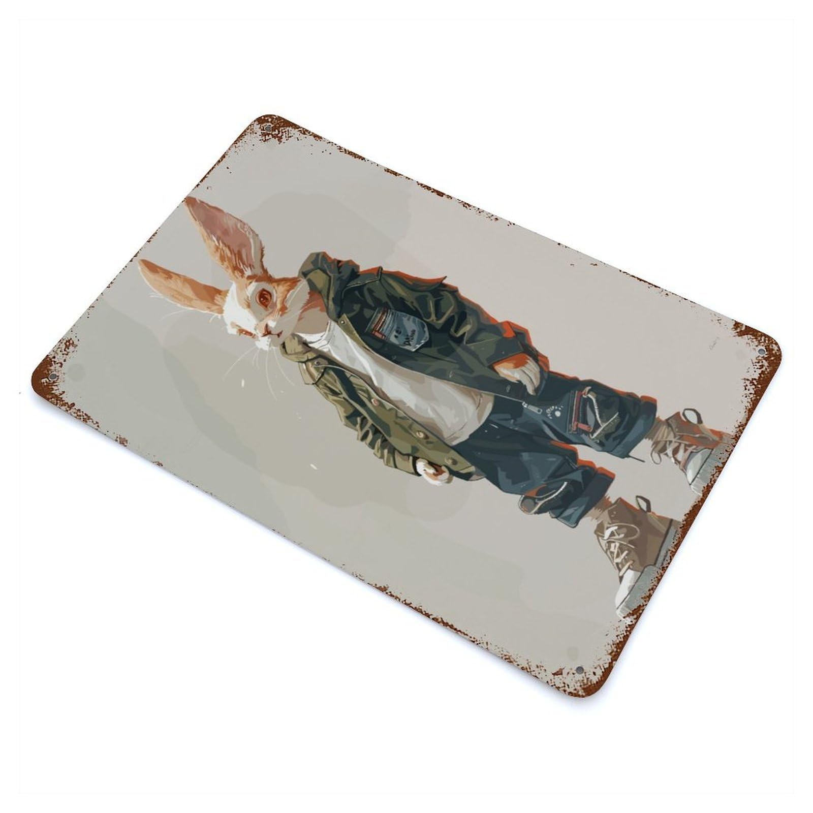 Cony Style 11.8"x7.9" Aged Metal Wall Plaque, Novelty Wall Decor for Garage, Bar And Workshop Decor