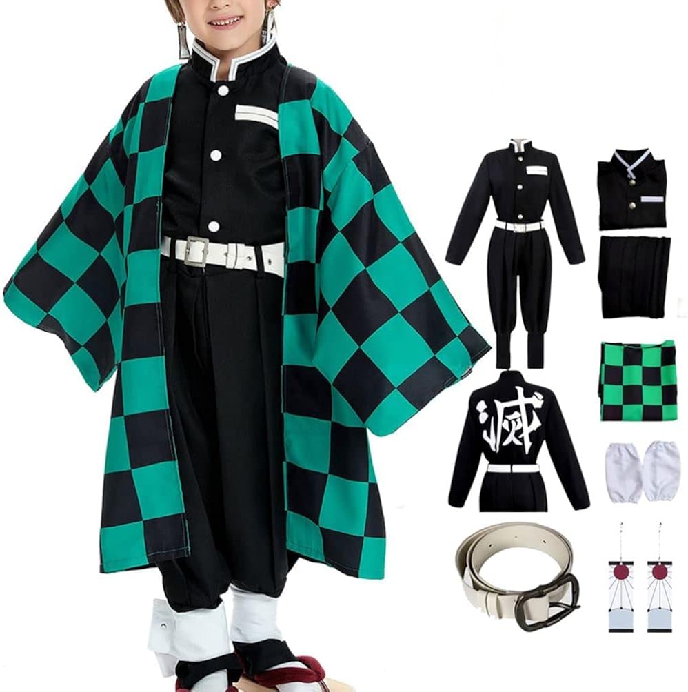 Buy piechui Tanjiro Cosplay Kid Kimono Outfit Uniform Anime Costume