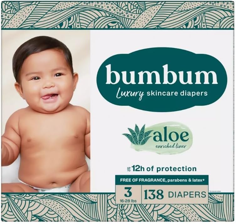 Bum~Bum Diapers Size 3, 138 Count, Fragrance-Free