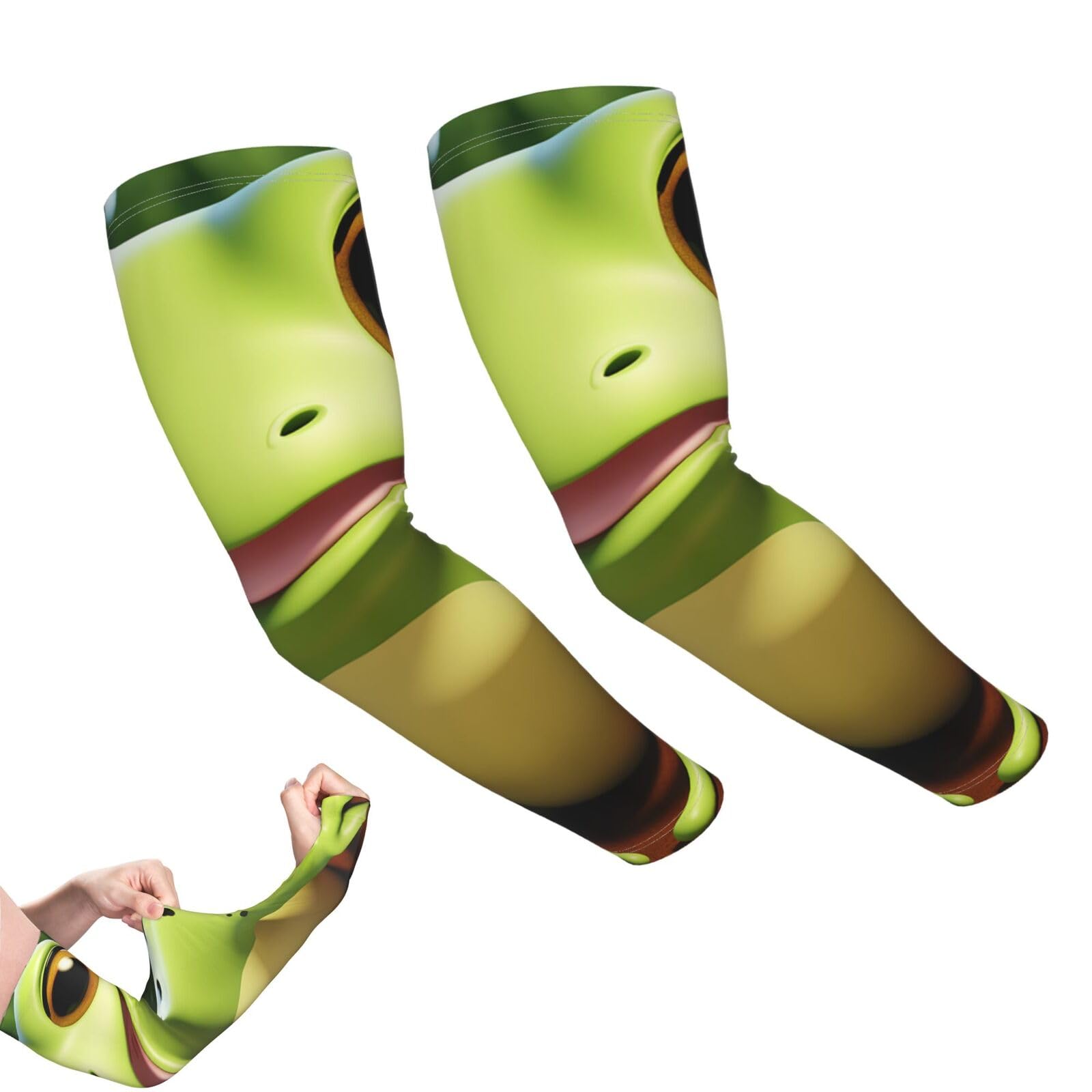 VTCTOASY Arm Sleeves for Men Women UV Sun Protection Sleeves cute frog Arm Sleeve Cooling Tattoo Cover