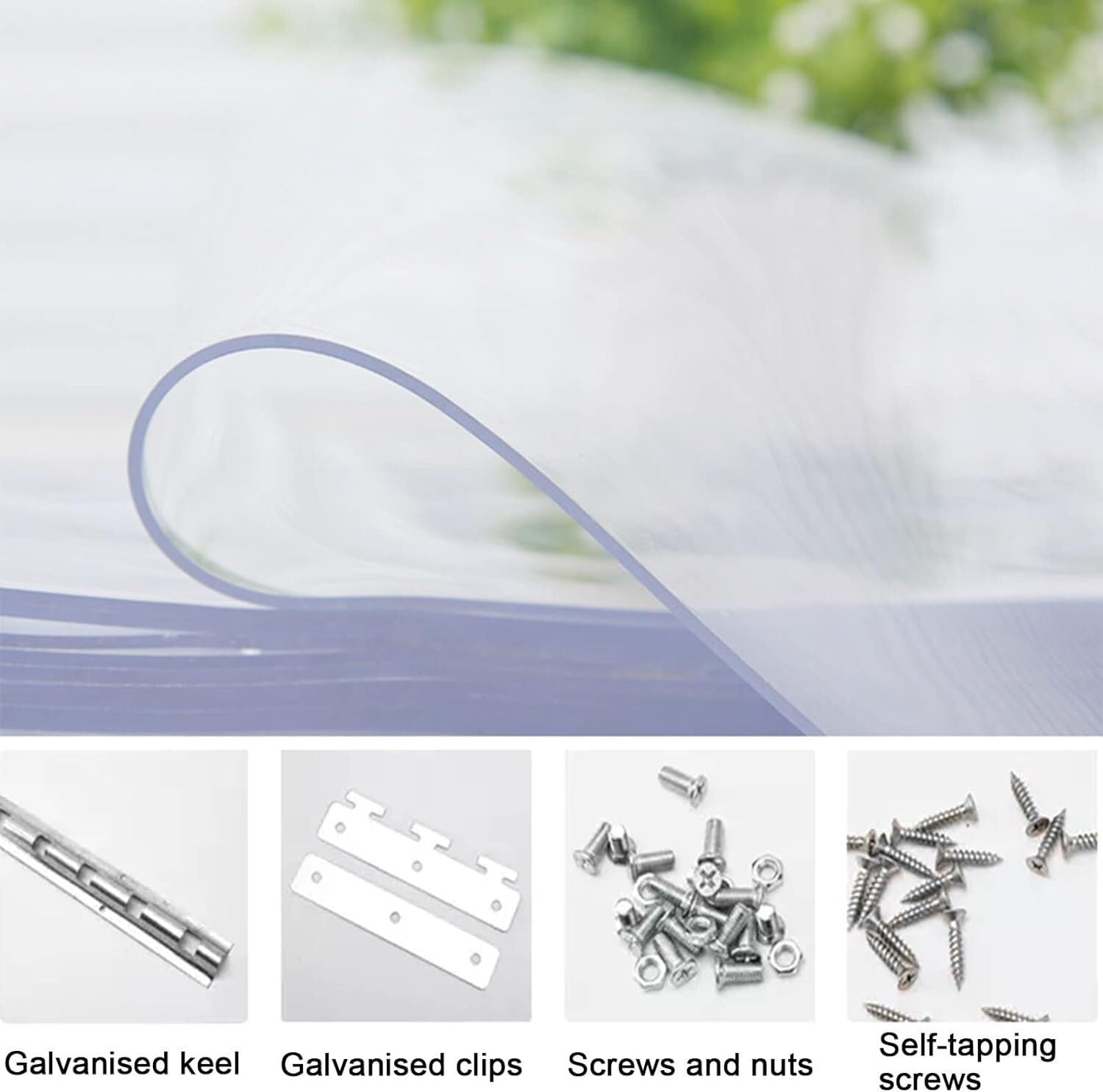 Rideau à bandes en PVC de 1,6 mm d'épaisseur – Solution polyvalente pour porte d'intérieur/extérieur, réduction du bruit, facile à installer et à entretenir, idéal pour les maisons et les entreprises