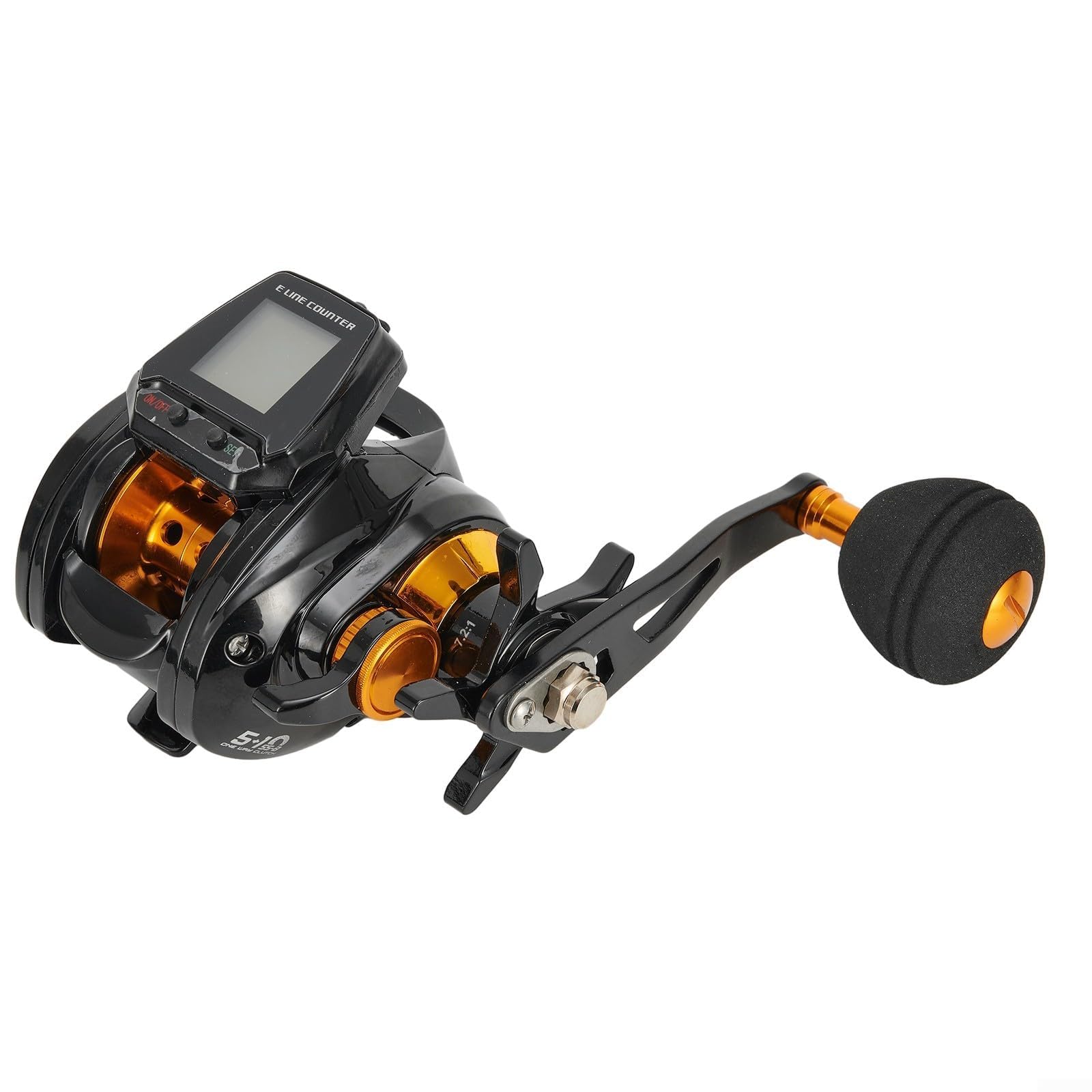 Carrete de pesca eléctrico con pantalla digital, carrete de cebo de pesca recargable, pantalla grande, contador de líneas preciso, alarma de mordida