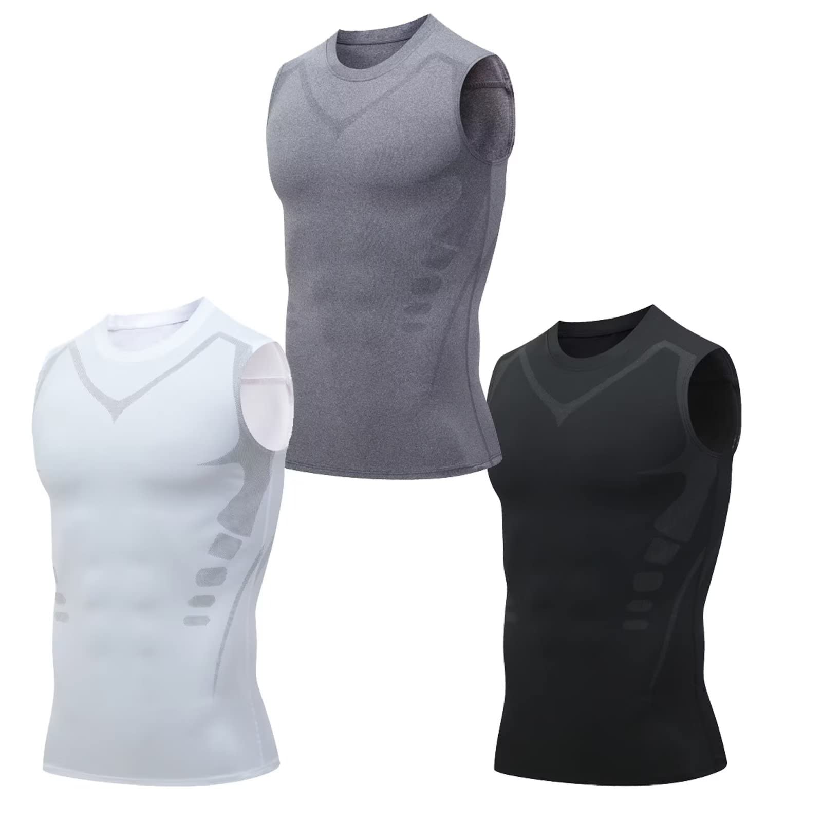 Men's 3 Pack Running Tank Tops Breathable Workout Muscle Sleeveless T-Shirts Summer Gym Fitness Vests Quick Dry Tops Training Bodybuilding Shirts