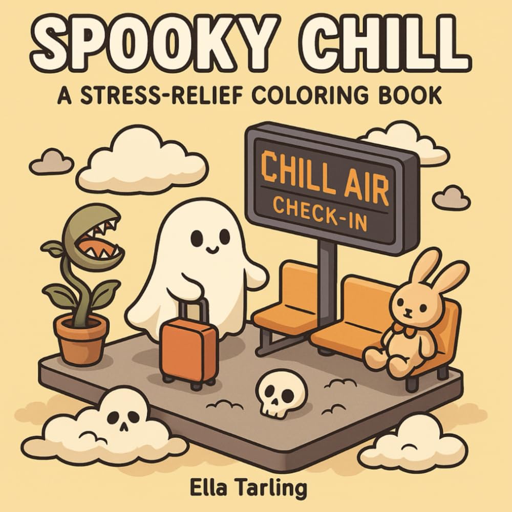 Spooky Chill: A Stress-Relief Coloring Book for Kids and Adults