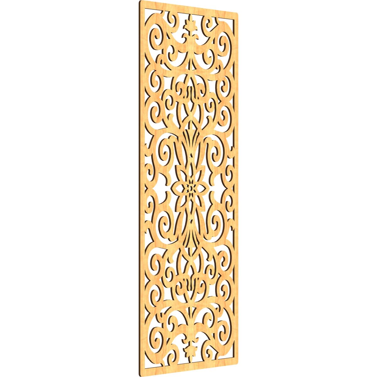 Buel Decorative Pierced Fretwork Wood Wall Panels, 23 3/8"W x 59 3/8"H x 3/8"T, Cherry