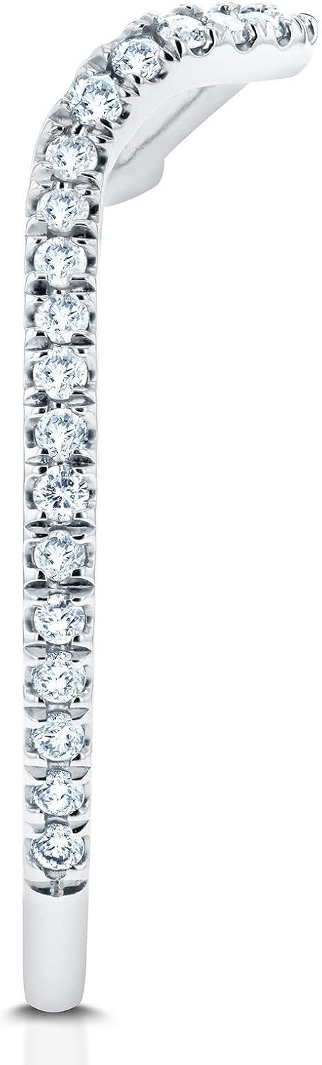 Kobelli Lab Grown Diamond Notched Basket Curve Wedding Band 1/4 CTW 14k White Gold (DEF/VS)