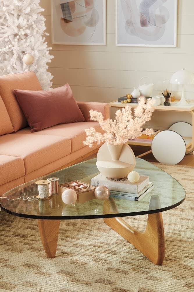 Glass Top Table ミットセンチュリー Amazon.com: Mid Century Table Triangle Vintage Glass End