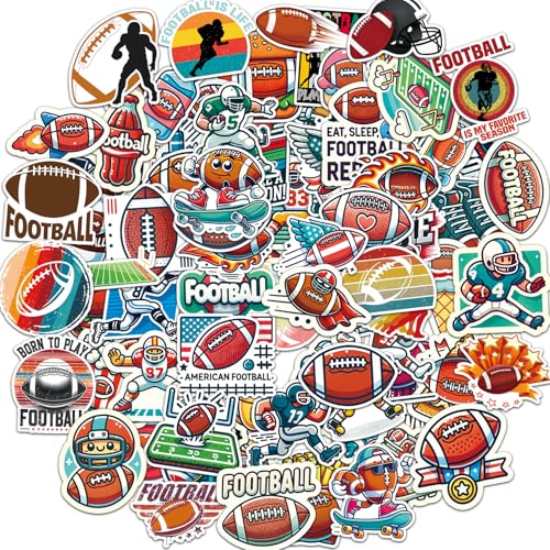 Football Stickers,100PCS Waterproof Vinyl Football Themed Stuff Accessories Sticker for Boys Kids Water Bottle Helmet Skateboard Scrapbooking
