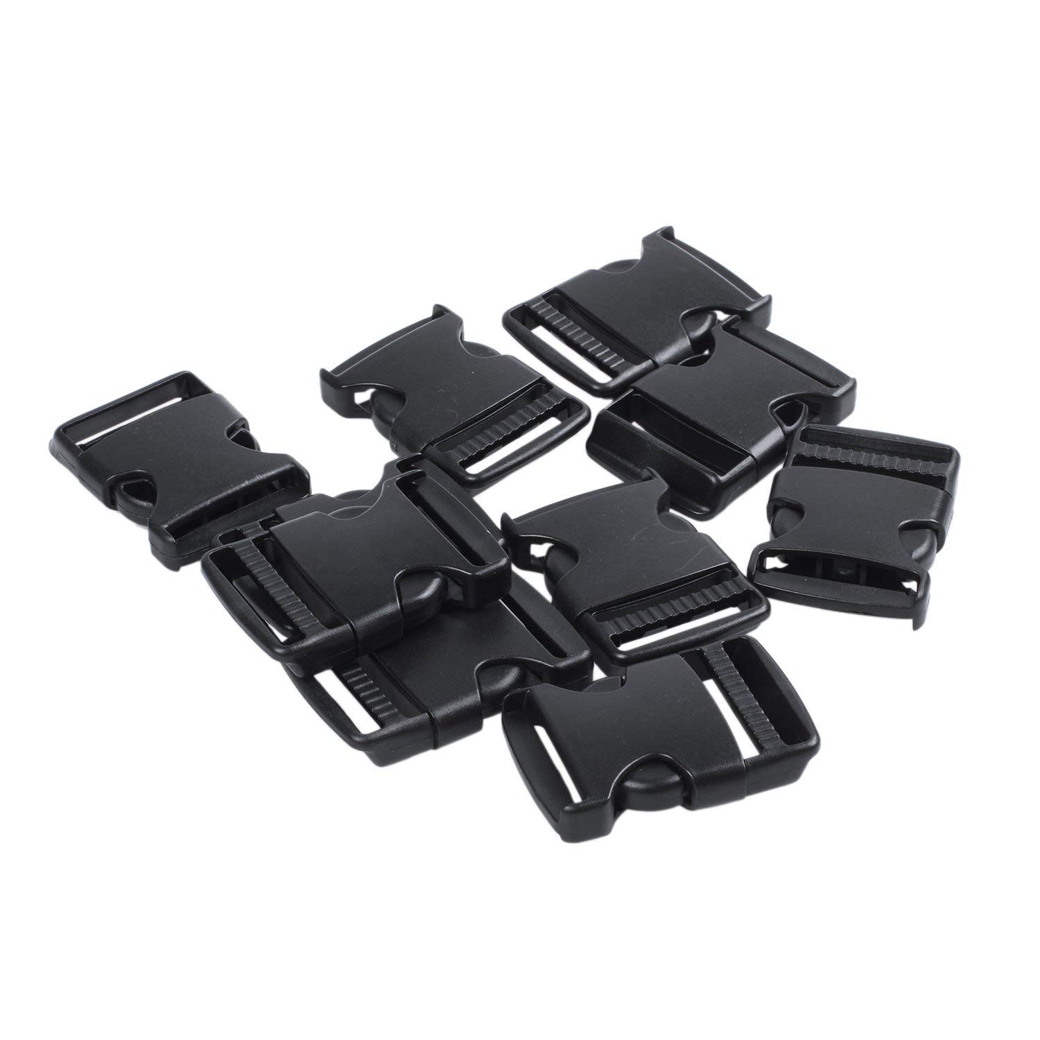 Flcivsh 10x Hard Plastic Strap Band Belt Side Release Buckle 3cm Width Black