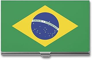 Calculay Flag of Brazil Business Card Holders, Flip-top Ultra-thin Pocket Business Card Holders, Card Sleeves, Storage Boxes One Size