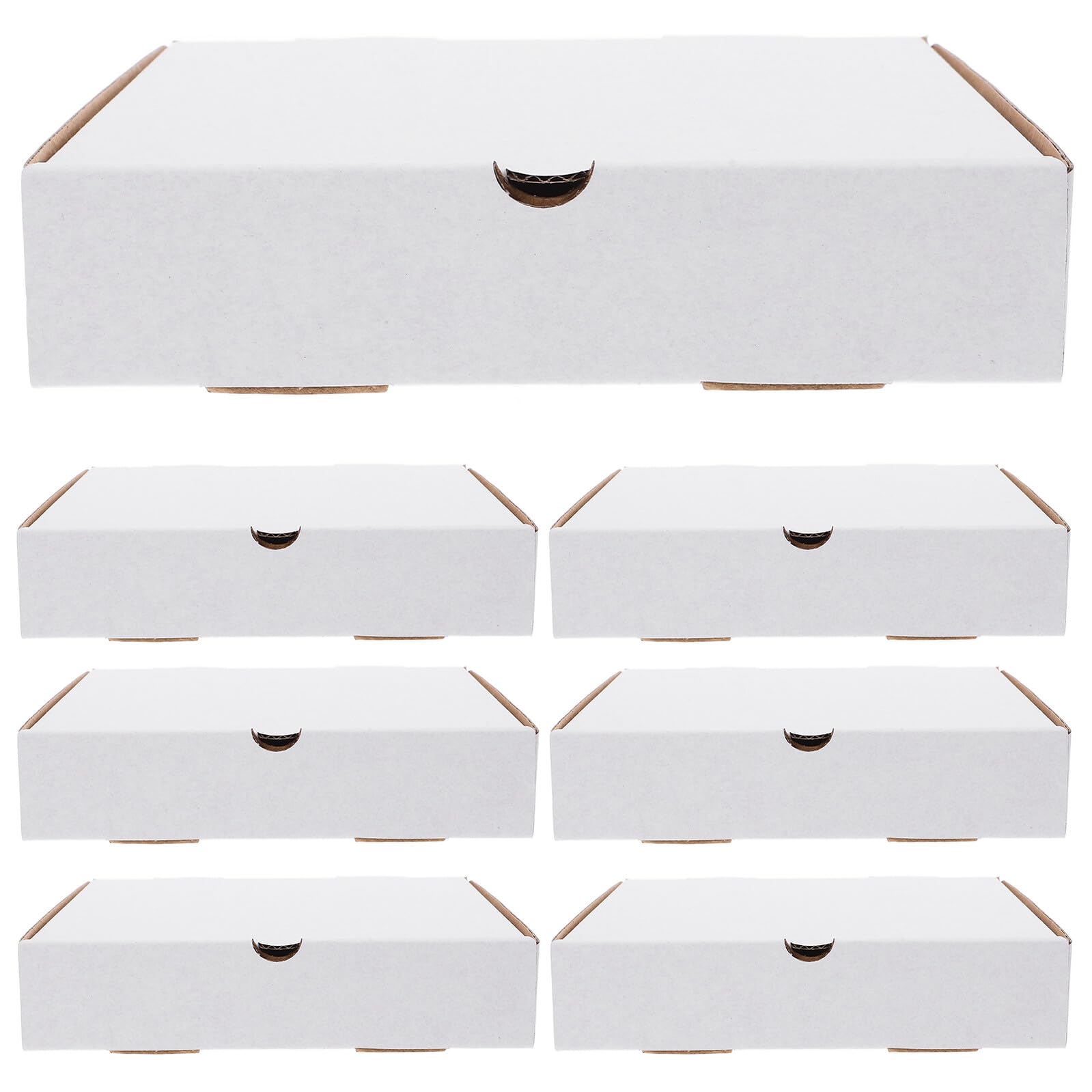 30 Cajas de Pizza de Cartón Corrugado Blanco Reutilizables de Papel Kraft para Llevar, Tamaño Pequeño, Cantidad Suficiente para Mantener Frescura en Pasteles y Galletas