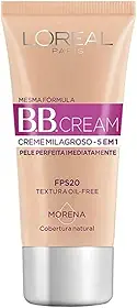 L'Oréal Paris Dermo Expertise BB Cream, Creme Milagroso 5 em 1 Cor Morena, Cobertura Natural, Hidrata e Uniformiza a Pele, Oil Free, FPS 20 e Acabamento Matte, 30ml