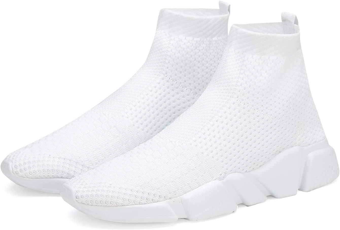 Casbeam Men's Running Knit Comfortable Lightweight Breathable Casual Sports Shoes Fashion Sneakers Slip-On Walking Shoes