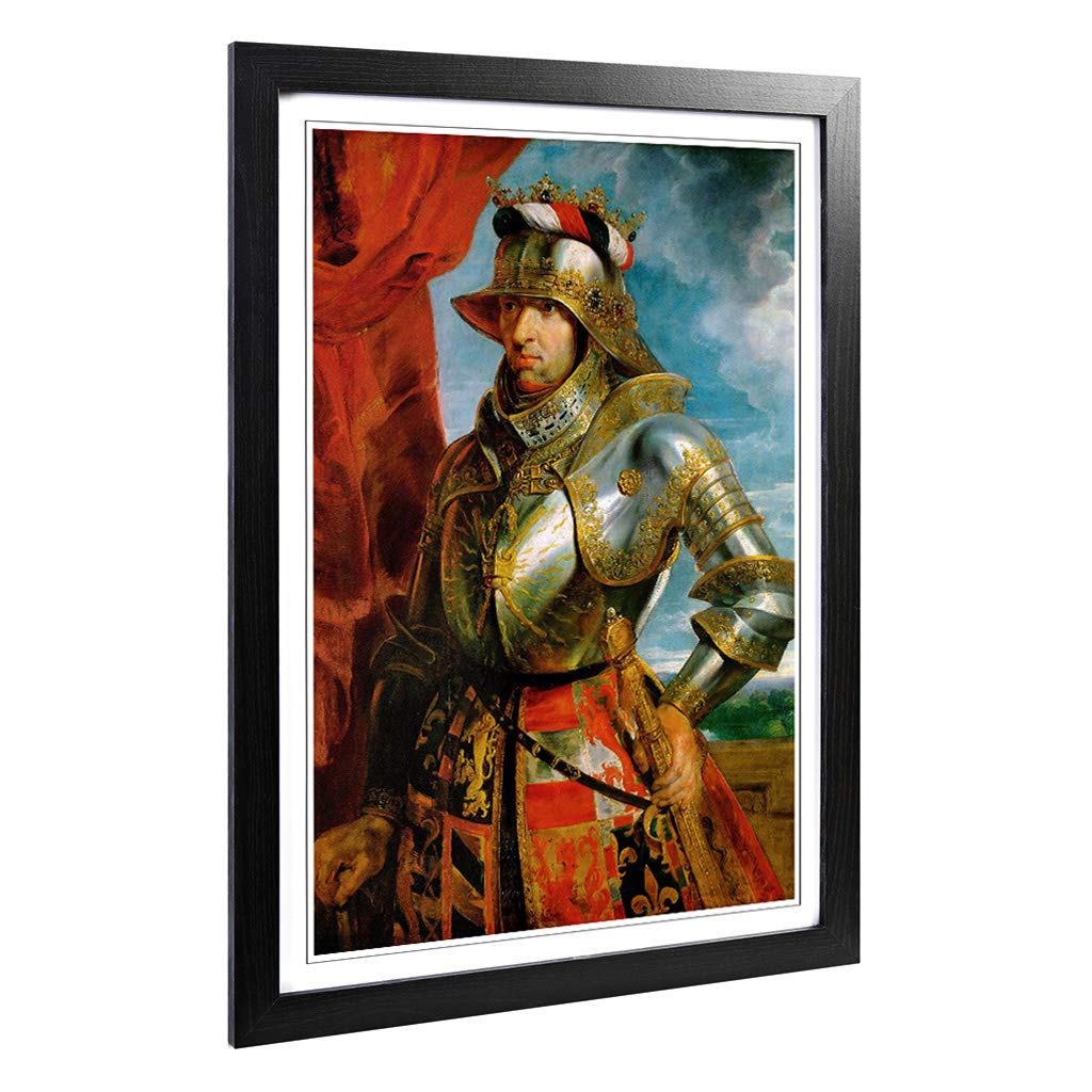 Big Box Art Framed Print of Peter Paul Rubens Emperor Maximilian Design | Wall Art Picture | Home Decor for Kitchen, Living Room, Bedroom, Hallway, Black, A2 / 24.5x18 Inch / 62x45cm