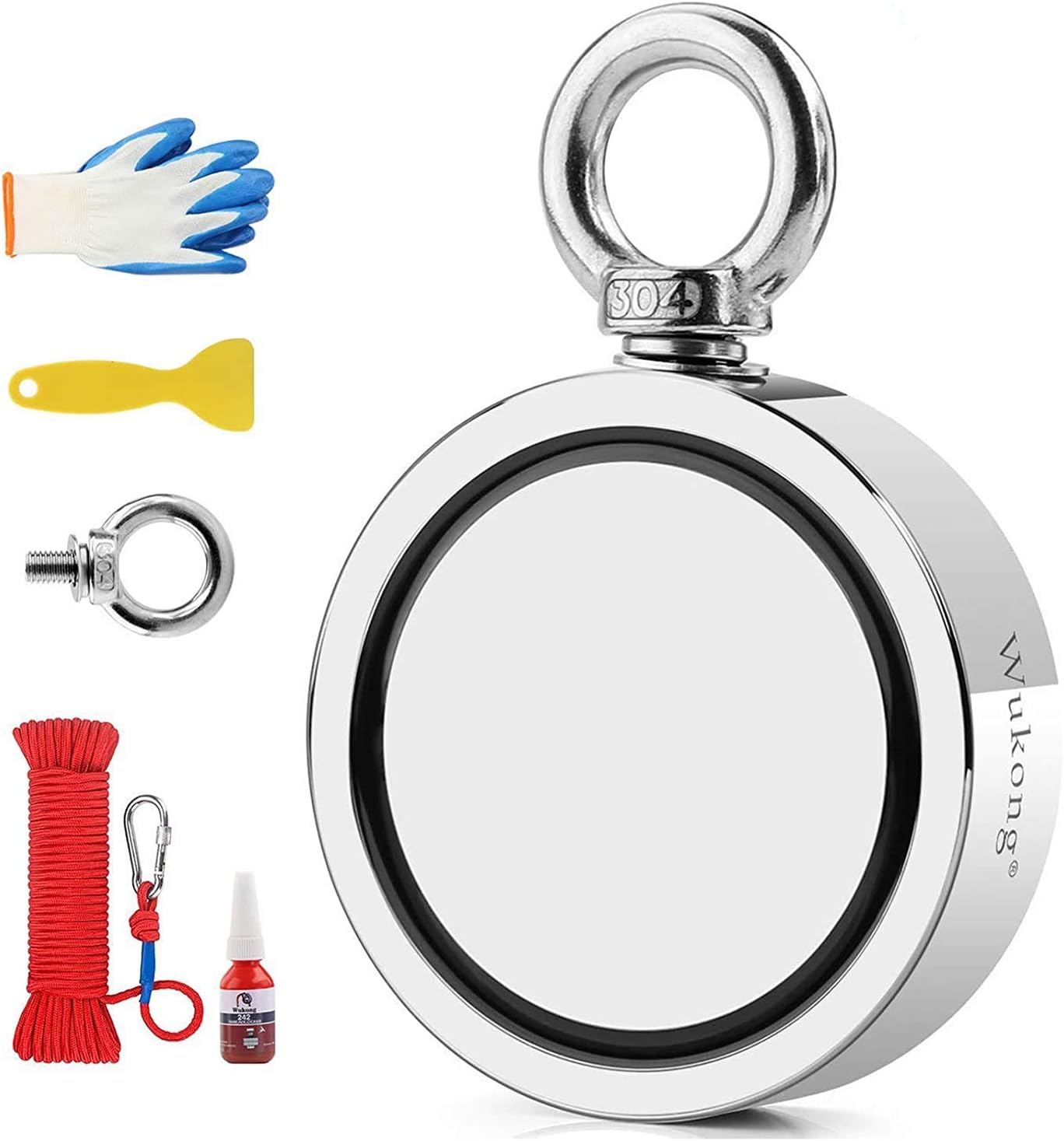 ULIBERMAGNET Aimants De Pêche Double Face Super Puissants, Combiné 320KG N52 Avec Corde