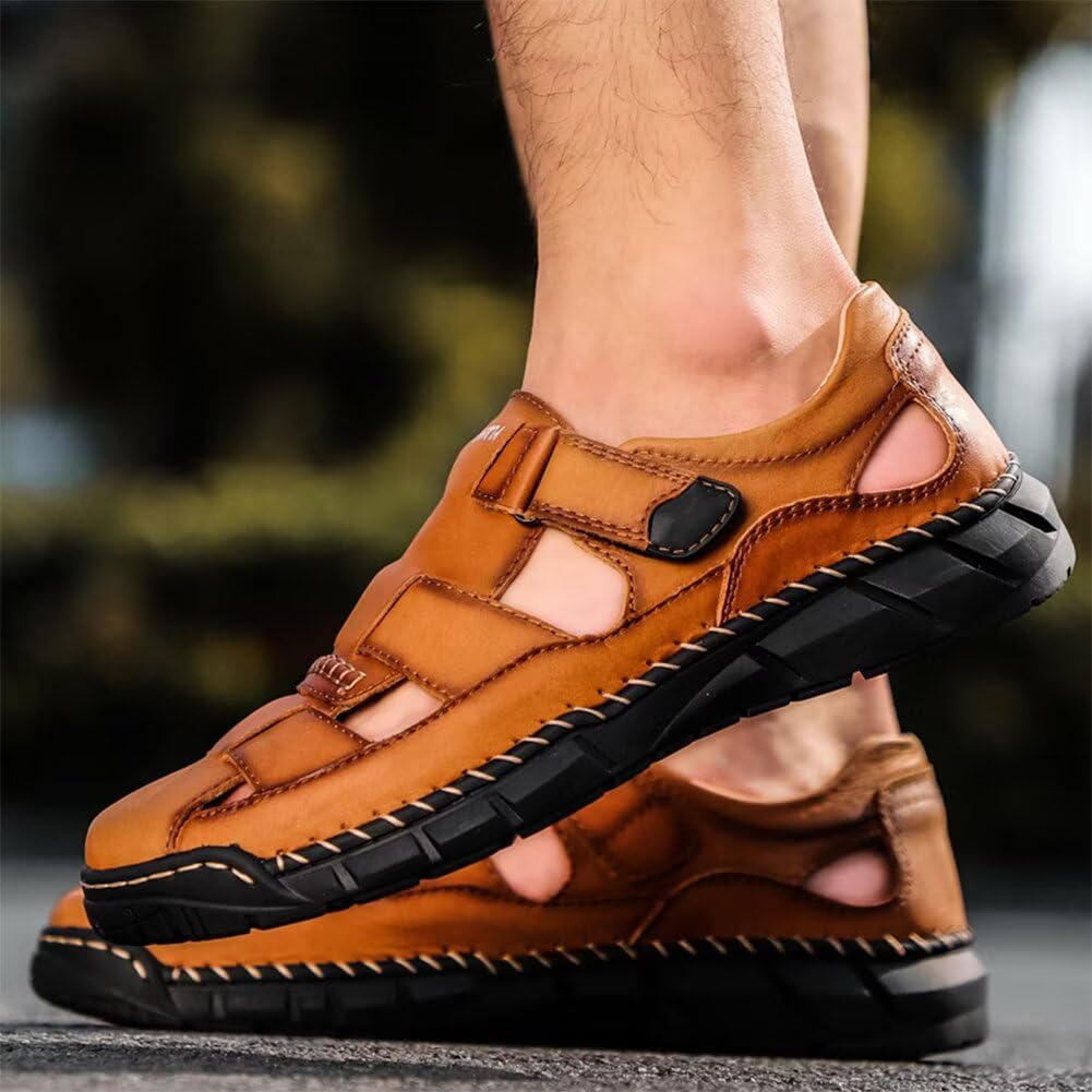 Trekkingsandalen Herren Geschlossene Zehe Wassersandalen für Sport und Outdoor Strand Wandern Wanderschuhe für Sommer Angeln