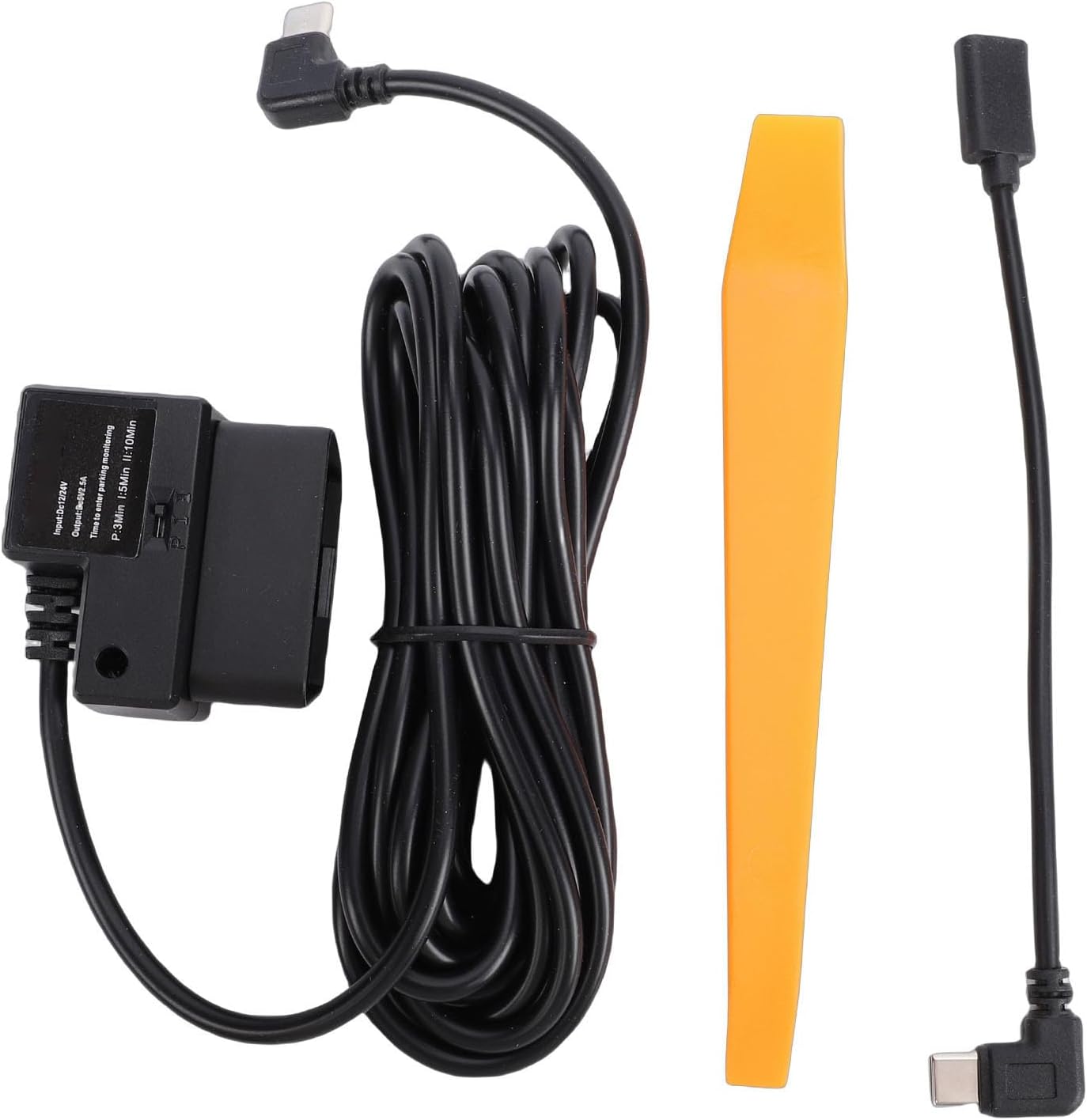 Dash Cam OBD Hardwire Kit, USB Type C, OBD to Type C Power Cable, with Low Voltage Cutoff, ACC Parking Mode Charger 11.5ft
