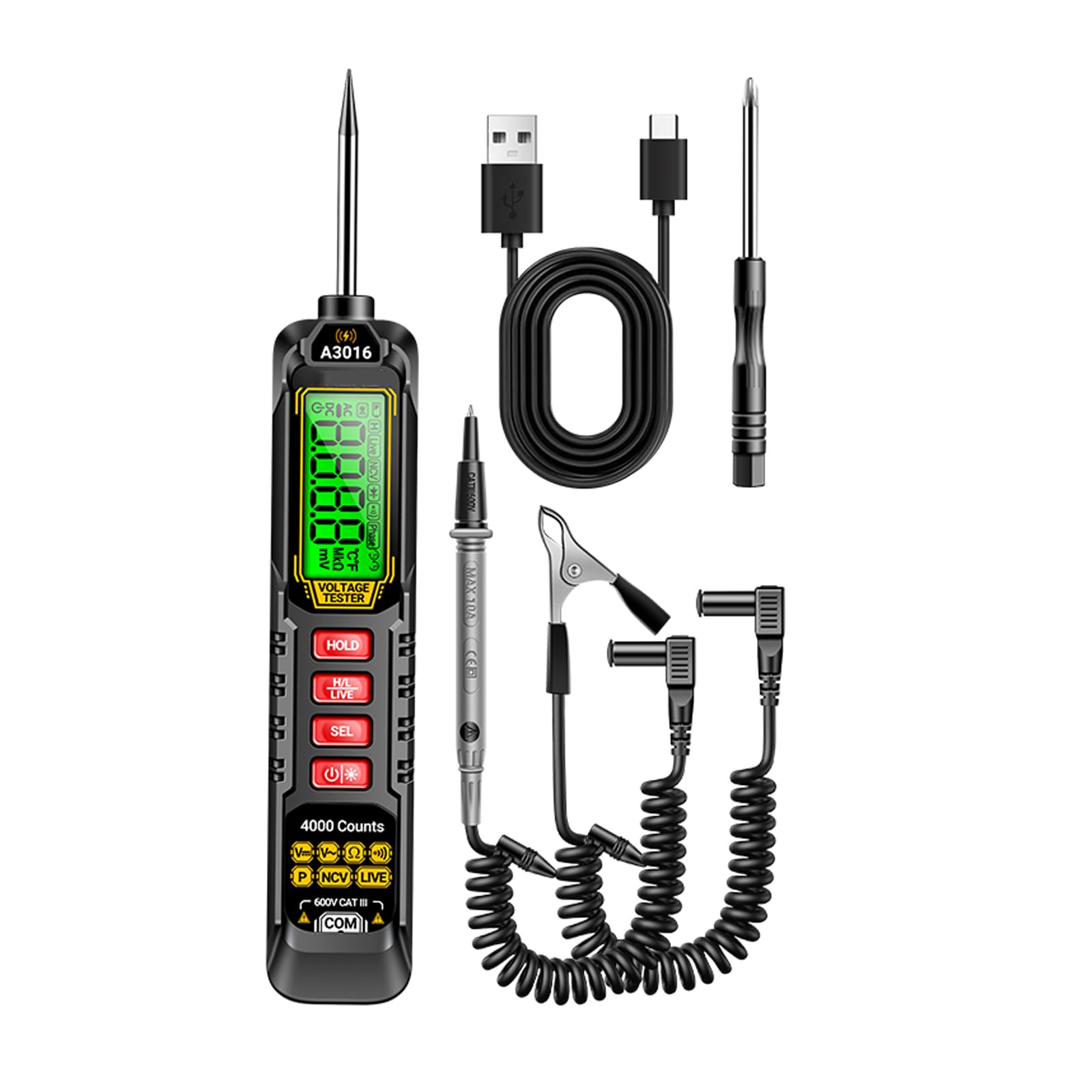 Accurate Measurement Pen Multimeter USB Rechargeable Tester for Household Circuit Checks and Outdoor Power Maintenance USB Rechargeable