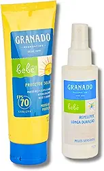 Kit Proteção Bebê - Protetor Solar FPS 70 e Repelente Longa Duração, Peles Sensíveis