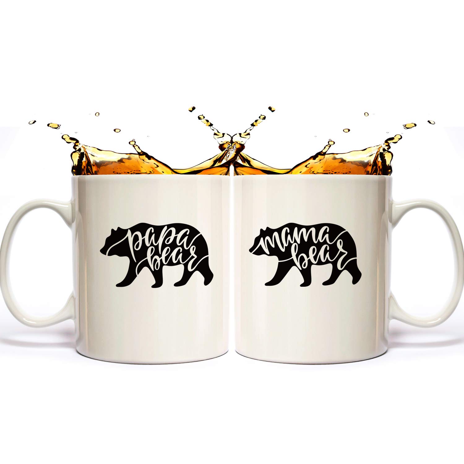 Mama Bear Papa Bear Couples Funny Coffee Mug Set Unique