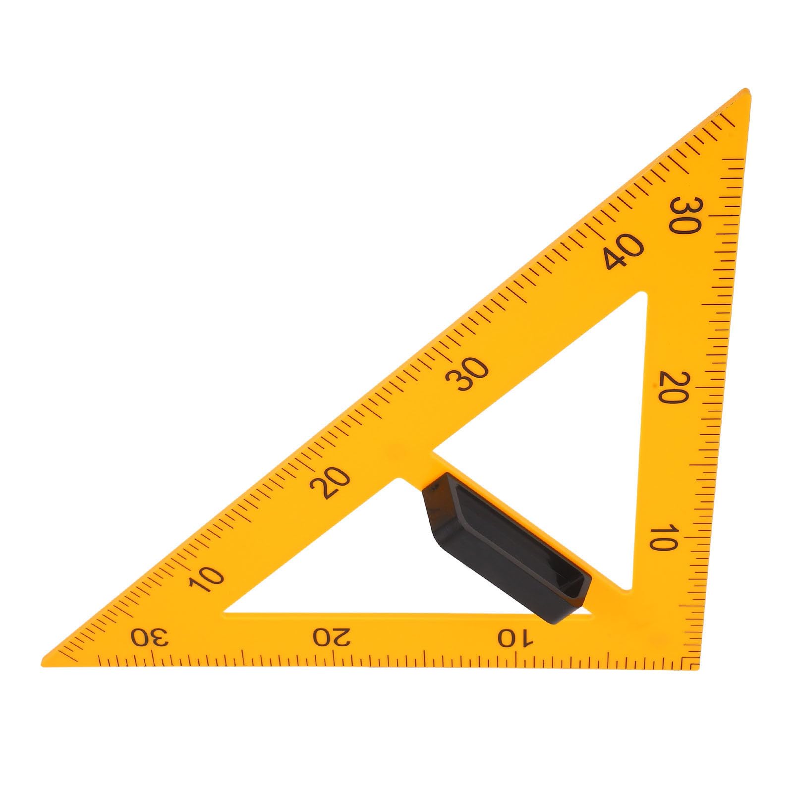 Regla triangular magnética de plástico Tofficu escuadra didáctica amarilla con mango