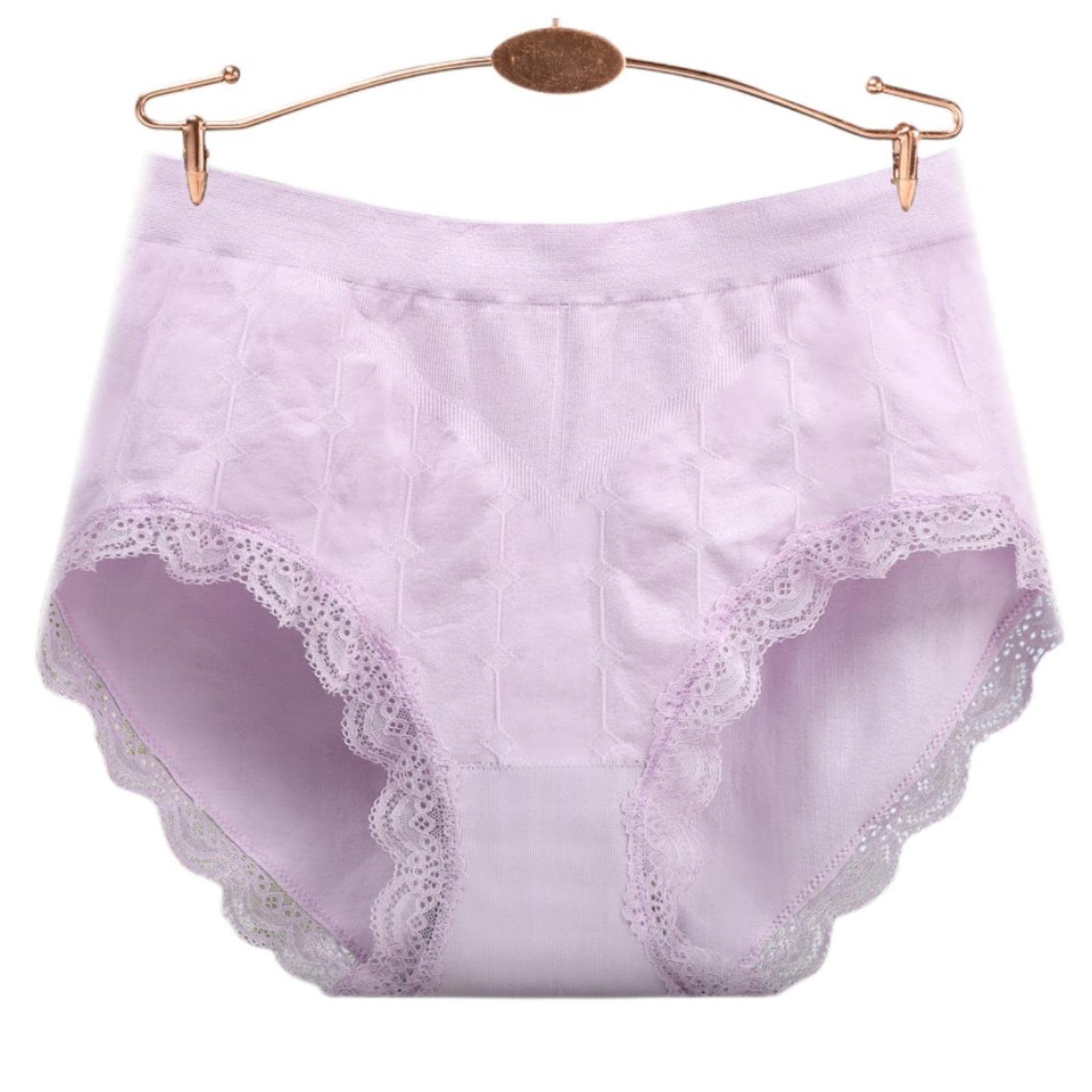Pełne majtki z wysokim stanem 3 szt. wysoki stan plus size bawełniane majtki damskie damskie - błękitne, XXL 55-65 kg