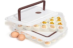 Rubbermaid Deviled Egg Containers with Lid - Durable, Clear Plastic Platter for...