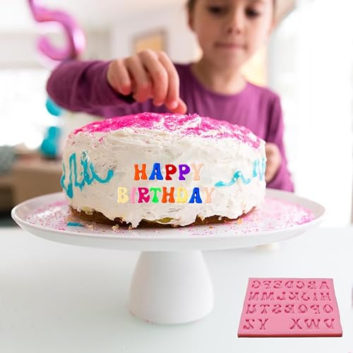 Miniatura 5 de lyfLux 5 moldes de silicona para fondant, moldes de letras y números y moldes de mariposa para fondant de chocolate, postres para hornear postres y