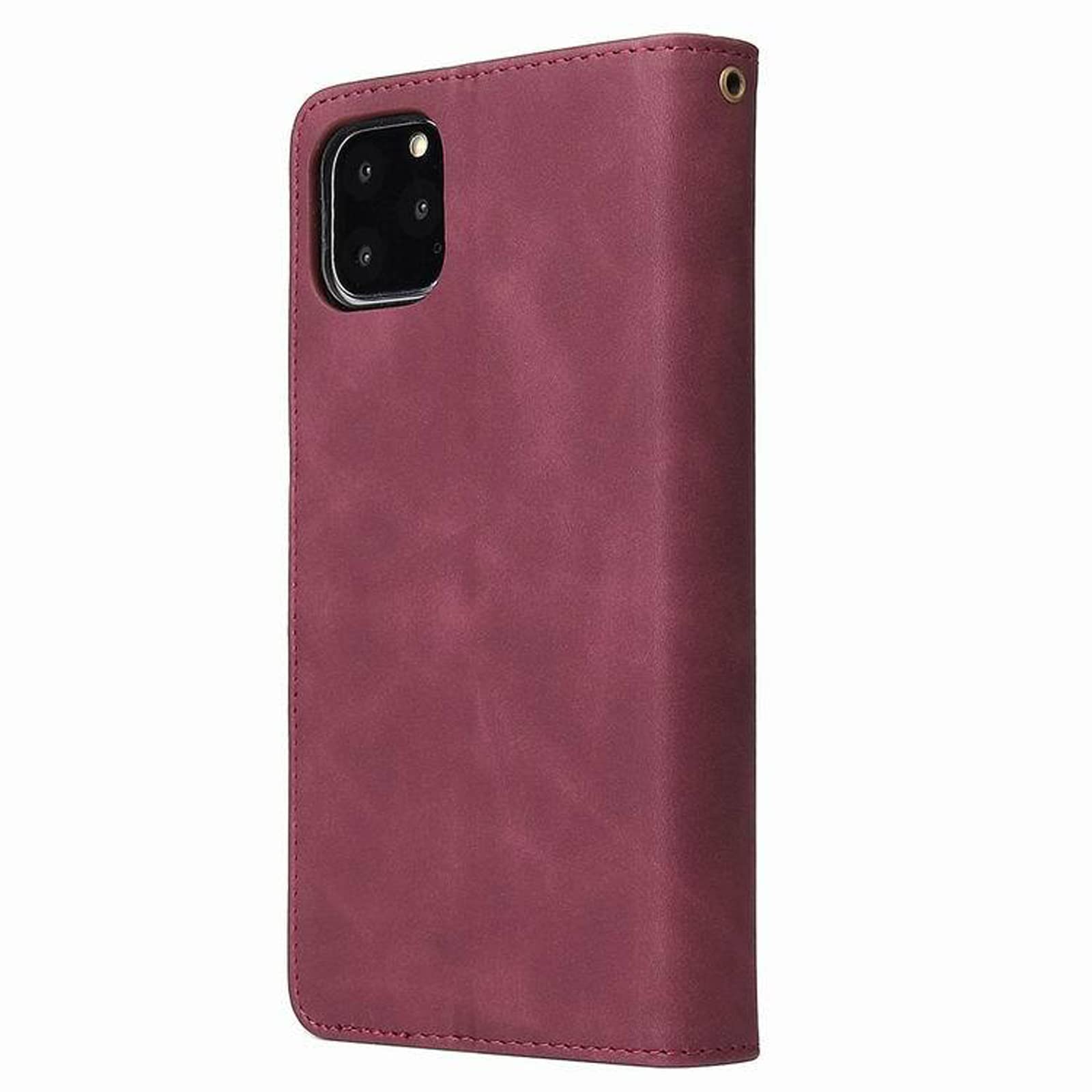 LTL Etui na telefon do iPhone 13 Mini/13/13 Pro/13 Pro Max, wysokiej jakości skórzane etui z klapką z przegródkami na karty etui na telefon magnetyczne zamknięcie, czerwone, 13 Pro Max 6,7 cala