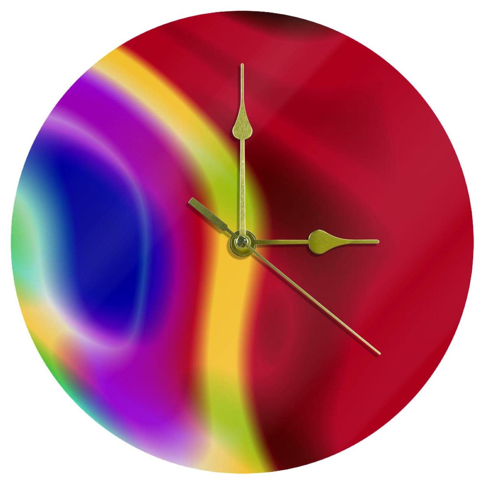 Horloge murale dorée 24 cm acrylique ronde silencieuse sans tic-tac déco maison
