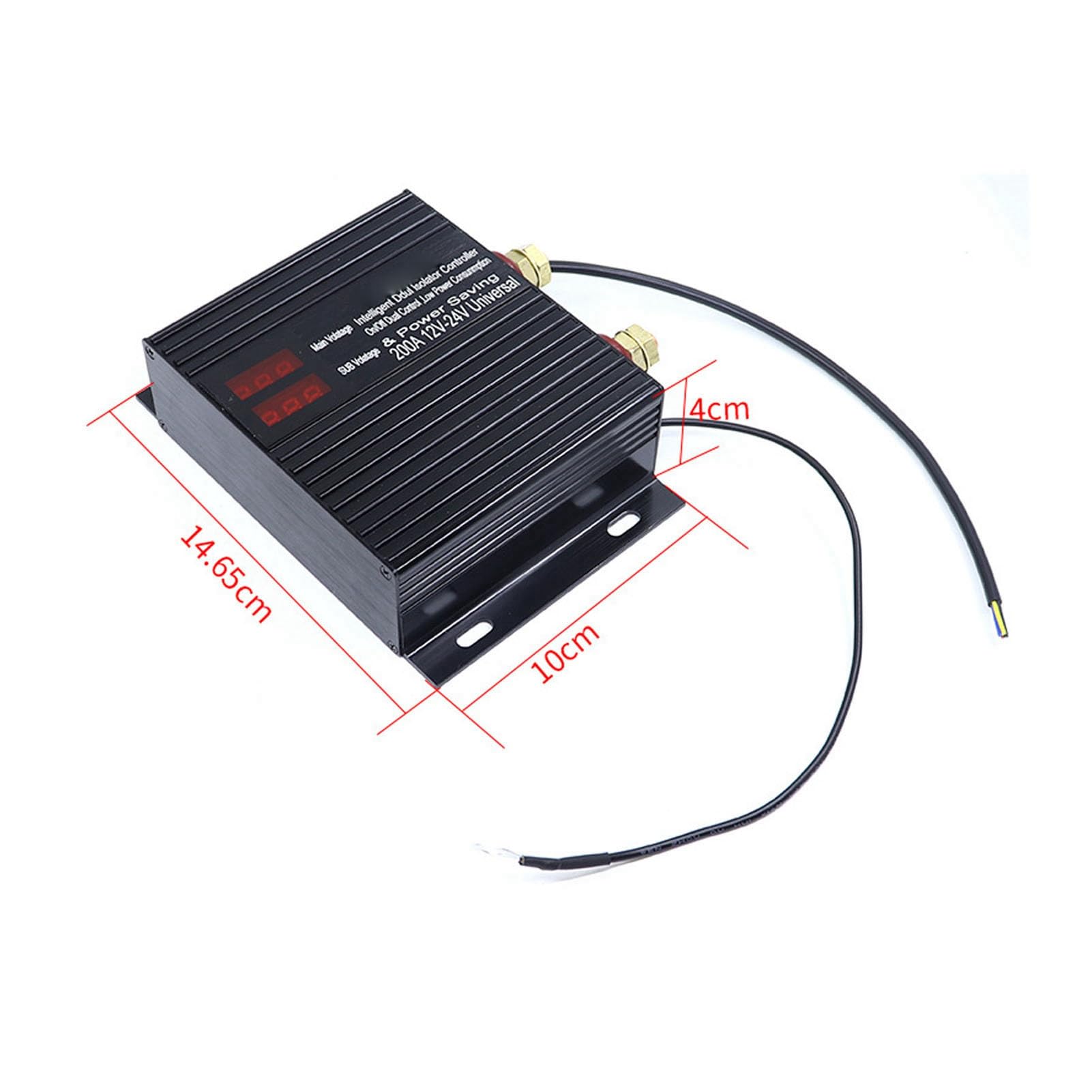 CHICIRIS Aislador de BateríA Dual, relé Sensible Al Voltaje de Cobre ABS 200 A, Pantalla LED Arranque de Emergencia Conexión Automática 12 V 24 V para Coche RV ATV UTV Truck Boat