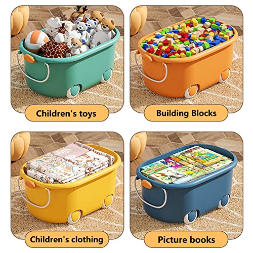 Boîte de rangement pour vêtements de bébé et blocs dans le salon