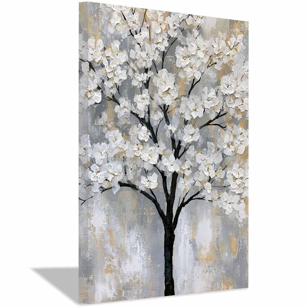 HOQIU Tree Of Life Wall Art Stained glass tree art canvas prints, nature wall art, for Bathroom Home Office Decor(Multicolor)-60x80cm Framed