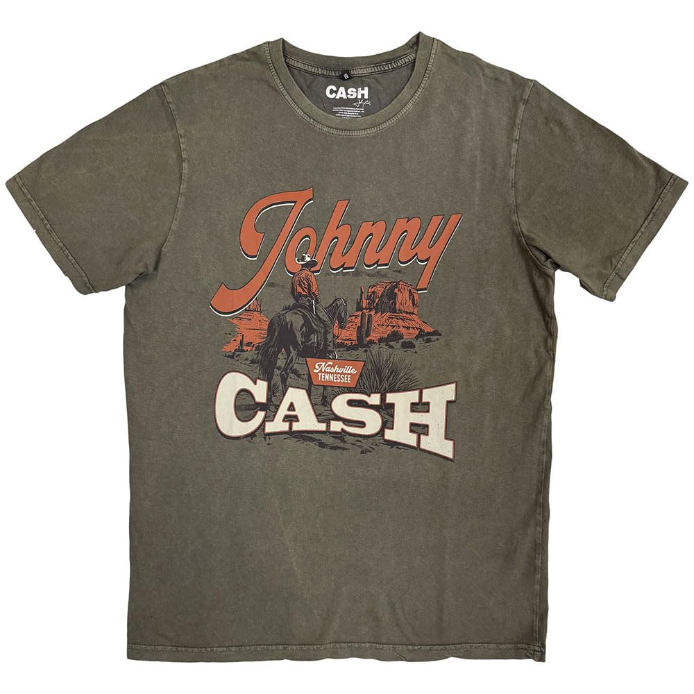 Rock Off Johnny Cash Desert Cowboy Stone Wash T Shirt XL
