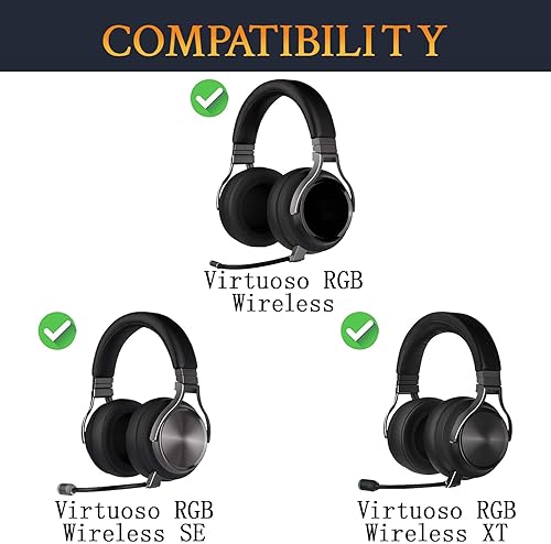 Miniatura 2 de SOULWIT Almohadillas de repuesto para auriculares Corsair Virtuoso RGB Wireless XT SE, almohadillas para auriculares con espuma de aislamiento de
